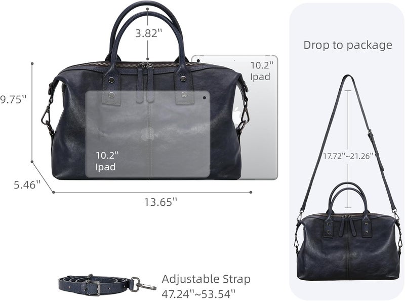 Iswee Genuine Leather Satchel Tote Bag Top Handle Handbag Designer Shoulder Bag Large Capacity Cross Body Bag - Image 4